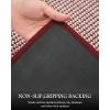 imagePADOOR Non Slip Kitchen Rugs Sets of 2  Extra Large 25x6  20quotx32quot Runner Rugs for Kitchen Floor Non Skid Washable Absorbent Kitchen Mat for in Front of Sink 2 Piece BlackRed