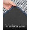 imagePADOOR Non Slip Kitchen Rugs Sets of 2  Extra Large 25x6  20quotx32quot Runner Rugs for Kitchen Floor Non Skid Washable Absorbent Kitchen Mat for in Front of Sink 2 Piece BlackBlue