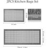 imagePADOOR Non Slip Kitchen Rugs Sets of 2  Extra Large 25x6  20quotx32quot Runner Rugs for Kitchen Floor Non Skid Washable Absorbent Kitchen Mat for in Front of Sink 2 Piece BlackGrey