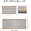 imagePADOOR Non Slip Kitchen Rugs Sets of 2  Extra Large 25x6  20quotx32quot Runner Rugs for Kitchen Floor Non Skid Washable Absorbent Kitchen Mat for in Front of Sink 2 Piece BlackBrown