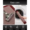 imagePADOOR Non Slip Kitchen Rugs Sets of 2  Extra Large 25x6  20quotx32quot Runner Rugs for Kitchen Floor Non Skid Washable Absorbent Kitchen Mat for in Front of Sink 2 Piece BlackRed