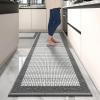 imagePADOOR Non Slip Kitchen Rugs Sets of 2  Extra Large 25x6  20quotx32quot Runner Rugs for Kitchen Floor Non Skid Washable Absorbent Kitchen Mat for in Front of Sink 2 Piece BlackGrey