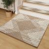 imagePADOOR 15PC StairTreads Non Slip 3D Peel and Stick Stair Treads for Wooden Steps Indoor StairCarpet Treads Washable Reusable Adhesive StairRunner Rugs for Kids and Dogs 8quotx30quot BrownBrown