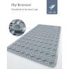 imagePADOOR BathtubMat Non Slip with Suction Cups and Drain Holes Machine Washable Shower Mat Anti Slip Bath Mat for Tub for Kids 14quotx27quot KhakiGrey