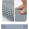 imagePADOOR BathtubMat Non Slip with Suction Cups and Drain Holes Machine Washable Shower Mat Anti Slip Bath Mat for Tub for Kids 14quotx27quot KhakiGrey