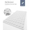 imagePADOOR BathtubMat Non Slip with Suction Cups and Drain Holes Machine Washable Shower Mat Anti Slip Bath Mat for Tub for Kids 14quotx27quot KhakiWhite