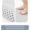 imagePADOOR BathtubMat Non Slip with Suction Cups and Drain Holes Machine Washable Shower Mat Anti Slip Bath Mat for Tub for Kids 14quotx27quot KhakiWhite