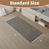 imagePADOOR Checkered Bath Mat Super Absorbent Non Slip Bath Mats for Bathroom Floor 3D Two Tone Woven Bathroom Mat with Tassels Machine Washable Bathroom Rugs Beside Tub 17quot x 24quot Darkgrey ampamp CreamDarkgrey  Cream