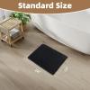 imagePADOOR Checkered Bath Mat Super Absorbent Non Slip Bath Mats for Bathroom Floor 3D Two Tone Woven Bathroom Mat with Tassels Machine Washable Bathroom Rugs Beside Tub 17quot x 24quot Darkgrey ampamp CreamBlack