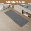 imagePADOOR Checkered Bath Mat Super Absorbent Non Slip Bath Mats for Bathroom Floor 3D Two Tone Woven Bathroom Mat with Tassels Machine Washable Bathroom Rugs Beside Tub 17quot x 24quot Darkgrey ampamp CreamDark Grey