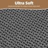 imagePADOOR Checkered Bath Mat Super Absorbent Non Slip Bath Mats for Bathroom Floor 3D Two Tone Woven Bathroom Mat with Tassels Machine Washable Bathroom Rugs Beside Tub 17quot x 24quot Darkgrey ampamp CreamDark Grey