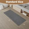 imagePADOOR Checkered Bath Mat Super Absorbent Non Slip Bath Mats for Bathroom Floor 3D Two Tone Woven Bathroom Mat with Tassels Machine Washable Bathroom Rugs Beside Tub 17quot x 24quot Darkgrey ampamp CreamDark Grey