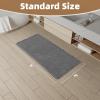 imagePADOOR Checkered Bath Mat Super Absorbent Non Slip Bath Mats for Bathroom Floor 3D Two Tone Woven Bathroom Mat with Tassels Machine Washable Bathroom Rugs Beside Tub 17quot x 24quot Darkgrey ampamp CreamDark Grey