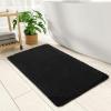 imagePADOOR Checkered Bath Mat Super Absorbent Non Slip Bath Mats for Bathroom Floor 3D Two Tone Woven Bathroom Mat with Tassels Machine Washable Bathroom Rugs Beside Tub 17quot x 24quot Darkgrey ampamp CreamBlack