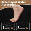 imagePADOOR Checkered Bath Mat Super Absorbent Non Slip Bath Mats for Bathroom Floor 3D Two Tone Woven Bathroom Mat with Tassels Machine Washable Bathroom Rugs Beside Tub 17quot x 24quot Darkgrey ampamp CreamBlack