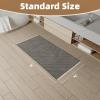imagePADOOR Checkered Bath Mat Super Absorbent Non Slip Bath Mats for Bathroom Floor 3D Two Tone Woven Bathroom Mat with Tassels Machine Washable Bathroom Rugs Beside Tub 17quot x 24quot Darkgrey ampamp CreamDarkgrey  Cream
