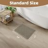 imagePADOOR Checkered Bath Mat Super Absorbent Non Slip Bath Mats for Bathroom Floor 3D Two Tone Woven Bathroom Mat with Tassels Machine Washable Bathroom Rugs Beside Tub 17quot x 24quot Darkgrey ampamp CreamGreen