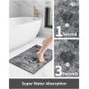 imagePADOOR Checkered Bath Mat Super Absorbent Non Slip Bath Mats for Bathroom Floor 3D Two Tone Woven Bathroom Mat with Tassels Machine Washable Bathroom Rugs Beside Tub 17quot x 24quot Darkgrey ampamp CreamGrey