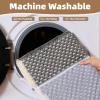 imagePADOOR Checkered Bath Mat Super Absorbent Non Slip Bath Mats for Bathroom Floor 3D Two Tone Woven Bathroom Mat with Tassels Machine Washable Bathroom Rugs Beside Tub 17quot x 24quot Darkgrey ampamp CreamDarkgrey  Cream