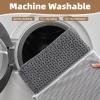 imagePADOOR Checkered Bath Mat Super Absorbent Non Slip Bath Mats for Bathroom Floor 3D Two Tone Woven Bathroom Mat with Tassels Machine Washable Bathroom Rugs Beside Tub 17quot x 24quot Darkgrey ampamp CreamDark Grey