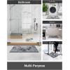 imagePADOOR Checkered Bath Mat Super Absorbent Non Slip Bath Mats for Bathroom Floor 3D Two Tone Woven Bathroom Mat with Tassels Machine Washable Bathroom Rugs Beside Tub 17quot x 24quot Darkgrey ampamp CreamGrey