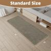 imagePADOOR Checkered Bath Mat Super Absorbent Non Slip Bath Mats for Bathroom Floor 3D Two Tone Woven Bathroom Mat with Tassels Machine Washable Bathroom Rugs Beside Tub 17quot x 24quot Darkgrey ampamp CreamGreen
