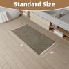 imagePADOOR Checkered Bath Mat Super Absorbent Non Slip Bath Mats for Bathroom Floor 3D Two Tone Woven Bathroom Mat with Tassels Machine Washable Bathroom Rugs Beside Tub 17quot x 24quot Darkgrey ampamp CreamGreen  Cream