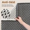 imagePADOOR Checkered Bath Mat Super Absorbent Non Slip Bath Mats for Bathroom Floor 3D Two Tone Woven Bathroom Mat with Tassels Machine Washable Bathroom Rugs Beside Tub 17quot x 24quot Darkgrey ampamp CreamDarkgrey  Cream