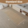 imagePADOOR Checkered Bath Mat Super Absorbent Non Slip Bath Mats for Bathroom Floor 3D Two Tone Woven Bathroom Mat with Tassels Machine Washable Bathroom Rugs Beside Tub 17quot x 24quot Darkgrey ampamp CreamBrown  Cream