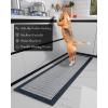 imagePADOOR Kitchen Mats for Floor Kitchen Rugs Non Slip Washable Rubber Backed Kitchen Runner Super Absorbent Kitchen Floor Mat Sink Rug 20x47 GreyBlue