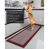 imagePADOOR Kitchen Mats for Floor Kitchen Rugs Non Slip Washable Rubber Backed Kitchen Runner Super Absorbent Kitchen Floor Mat Sink Rug 20x47 GreyRed