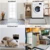 imagePADOOR KitchenMats for Floor 100 Polypropylene Kitchen Rugs Non Slip Washable Durable Dirt Resist Half Circle Rug TPR Backed Kitchen Floor Mat 18quotx28quot BeigeGrey