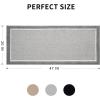 imagePADOOR KitchenMats for Floor 100 Polypropylene Kitchen Rugs Non Slip Washable Durable Dirt Resist Half Circle Rug TPR Backed Kitchen Floor Mat 18quotx28quot BeigeGrey