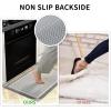 imagePADOOR KitchenMats for Floor 100 Polypropylene Kitchen Rugs Non Slip Washable Durable Dirt Resist Half Circle Rug TPR Backed Kitchen Floor Mat 18quotx28quot BeigeGrey
