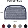 imagePADOOR KitchenMats for Floor 100 Polypropylene Kitchen Rugs Non Slip Washable Durable Dirt Resist Half Circle Rug TPR Backed Kitchen Floor Mat 18quotx28quot BeigeBlue