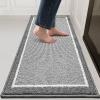 imagePADOOR KitchenMats for Floor 100 Polypropylene Kitchen Rugs Non Slip Washable Durable Dirt Resist Half Circle Rug TPR Backed Kitchen Floor Mat 18quotx28quot BeigeGrey