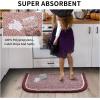 imagePADOOR KitchenMats for Floor 100 Polypropylene Kitchen Rugs Non Slip Washable Durable Dirt Resist Half Circle Rug TPR Backed Kitchen Floor Mat 18quotx28quot BeigeRed