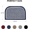 imagePADOOR KitchenMats for Floor 100 Polypropylene Kitchen Rugs Non Slip Washable Durable Dirt Resist Half Circle Rug TPR Backed Kitchen Floor Mat 18quotx28quot BeigeBlue