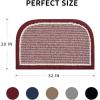 imagePADOOR KitchenMats for Floor 100 Polypropylene Kitchen Rugs Non Slip Washable Durable Dirt Resist Half Circle Rug TPR Backed Kitchen Floor Mat 18quotx28quot BeigeRed