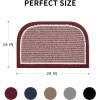 imagePADOOR KitchenMats for Floor 100 Polypropylene Kitchen Rugs Non Slip Washable Durable Dirt Resist Half Circle Rug TPR Backed Kitchen Floor Mat 18quotx28quot BeigeRed