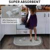 imagePADOOR KitchenMats for Floor 100 Polypropylene Kitchen Rugs Non Slip Washable Durable Dirt Resist Half Circle Rug TPR Backed Kitchen Floor Mat 18quotx28quot BeigeGrey