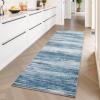 imagePADOOR Modern Abstract Runner Rug  2x6 Washable Hallway Rugs Ultra Soft NonSlip Low Pile Floor Rugs for Hallway Entryway Kitchen Bedroom Bedside Laundry Room GreyBlue