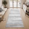 imagePADOOR Modern Abstract Runner Rug  2x6 Washable Hallway Rugs Ultra Soft NonSlip Low Pile Floor Rugs for Hallway Entryway Kitchen Bedroom Bedside Laundry Room GreyGrey