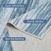 imagePADOOR Modern Abstract Runner Rug  2x6 Washable Hallway Rugs Ultra Soft NonSlip Low Pile Floor Rugs for Hallway Entryway Kitchen Bedroom Bedside Laundry Room GreyBlue
