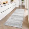 imagePADOOR Modern Abstract Runner Rug  2x6 Washable Hallway Rugs Ultra Soft NonSlip Low Pile Floor Rugs for Hallway Entryway Kitchen Bedroom Bedside Laundry Room GreyGrey