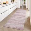 imagePADOOR Modern Abstract Runner Rug  2x6 Washable Hallway Rugs Ultra Soft NonSlip Low Pile Floor Rugs for Hallway Entryway Kitchen Bedroom Bedside Laundry Room GreyPink