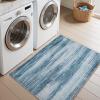 imagePADOOR Modern Abstract Runner Rug  2x6 Washable Hallway Rugs Ultra Soft NonSlip Low Pile Floor Rugs for Hallway Entryway Kitchen Bedroom Bedside Laundry Room GreyBlue