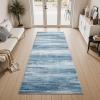 imagePADOOR Modern Abstract Runner Rug  2x6 Washable Hallway Rugs Ultra Soft NonSlip Low Pile Floor Rugs for Hallway Entryway Kitchen Bedroom Bedside Laundry Room GreyBlue