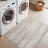 imagePADOOR Modern Abstract Runner Rug  2x6 Washable Hallway Rugs Ultra Soft NonSlip Low Pile Floor Rugs for Hallway Entryway Kitchen Bedroom Bedside Laundry Room GreyBrown