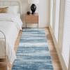 imagePADOOR Modern Abstract Runner Rug  2x6 Washable Hallway Rugs Ultra Soft NonSlip Low Pile Floor Rugs for Hallway Entryway Kitchen Bedroom Bedside Laundry Room GreyBlue